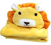 Manta de franela infantil de león amarillo Manta de bebé con cabeza de animal de peluche para niños Grls 100x100cm-YM