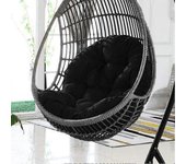 Colgante Egg Chair Cushion Replacement Cómoda alfombra de silla transpirable para exteriores en interiores Negro Custom Size Weight