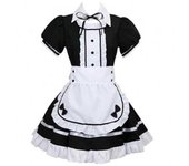 Disfraz de Cosplay de Sirvienta Francesa de Anime para la Fiesta de Halloween - Traje de Sirvienta con Delantal, Disfraz de Lolita Negro XXL