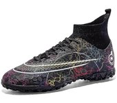 Zapatos de fútbol para hombre Botas de fútbol antideslizantes Tacos Zapatillas de fútbol de hierba YJ068 Negro 41