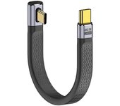UC-002-0.13L 13cm Perfil Bajo Angulado 240W Tipo-C Macho a Macho USB4 40Gbps 100W 8K Plano FPC Data Cabl