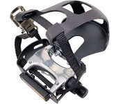 Pedales para bicicleta estática con puntera, pedal de ejercicio para zapatos normales, perfecto para montar en interiores, 9/16 Thread-hy Izquierda