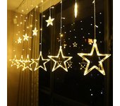 12 sterne led lichterkette, lichtervorhang weihnachtslichter sternenvorhang 138 LEDs 8 fr innen auen, weihnachten, party, deko, hochzeit, garten, b...