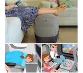 Color gris Multifunción inflable portátil Reposapiés Almohada Cojín Avión Vagón de tren Adulto Niños Cama para dormir Reposapiés Almohadilla Silla ...