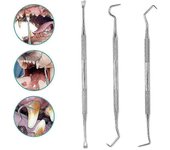 Zhiyi Herramientas dentales profesionales, escalador de dientes de perro y raspador removedor de sarro de acero inoxidable, 3 paquetes de herramien...