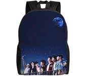 BTS (140)Mochila, Mochila de libros escolares de gran capacidad, Bolsa universitaria ligera, Mochila para portátil de 16 pulgadas-qid374