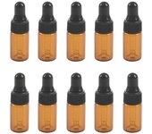10 frascos cuentagotas de vidrio marrón vacíos de 3 ml con pipeta para aceite esencial brownblack