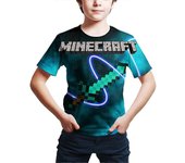 Minecraft Juego Impreso Boy Tops de manga corta Camiseta de verano