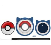 Para estuche de silicona Pokmon GO Plus+, estuche Cartoon Grip Funda protectora para piel Estuche para Pokmon GO Plus+ Poke Ball con cordón azul