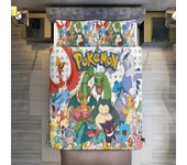 KA232 Juego de edredón Queen Size, juego de Pokmon con 2 fundas de almohada para todas las estaciones, juego de ropa de cama 3 piezas de sábanas de...