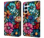 Para Samsung Galaxy A36 5G / A56 5Ge Cubierta protectora impresa con patrón TPU + PU Teléfono plegable de cuero Multicolor Style F