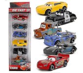 6 unids/lot Kids Boy Mini Racing Car Lightning Mcqueen Mater Alloy Juguete deslizante