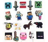 18 piezas de dijes de zapatos, juego de la serie de minecraft, accesorios de decoración deportiva, encantos para zapatos, regalo para niños, niñas,...