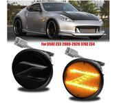 Luces direccionales de señalización lateral LED para automóvil para 350Z Z33 2009-2020 370Z Z34 Humo