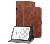 Para Amazon Kindle Paperwhite (2024) Estuche Ranuras para tarjetas Soporte de cuero PU Cubierta de lector electrónico Marrón