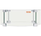 Succebuy Protector contra el viento para fogatas, 17 x 6.7 pulgadas Protector contra llamas de vidrio redondo, 0.24 pulgadas de grosor, para propan...