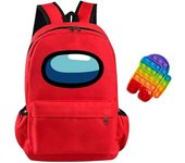 Wjiaer Among Us Mochila, Impostor Mochila escolar para niños Unisex Mochila Daypack Viaje escolar Bolsas para computadora portátil y tableta estilo...