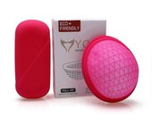 2024 Nuevo juego de grado médico de 2 copas menstruales - Disco menstrual suave para mujeres diseñado con flexible Rojo L