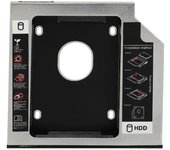 2º HDD SSD Disco duro Reemplazo de la bandeja de carrito para T420 T430 T510 T520 T530 W510 W520 W530, interno Negro plata