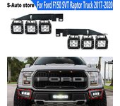 Jimonzi Parachoques delantero de 6 piezas para Ford F150 SVT Raptor Truck 2017 2018 2019 2020 Luces antiniebla LED de 18W con juego de soportes de ...