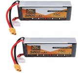 2 piezas ZOP Power 14.8V 3200mAh 75C 4S Lipo Battery XT60 Plug para avión RC