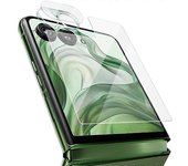 IMAK para Motorola Razr 50 Ultra 5G / Razr + 2024 5G Película de lente de cámara con tapa acrílica + película de pantalla trasera