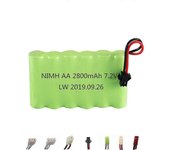 Batería Nimh de 7,2 V 2800 mAh + cargador USB de 7,2 V compatible Rc Toys Barcos Coche Camión Piezas de pistola Ni-mh Aa 7.2v Paquete de baterías r...