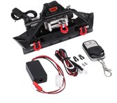 Aodai Parachoques delantero con luz LED y cabrestante compatible Axial Scx10 Scx10 II III Traxxas -4 Trx4 1/10 Rc Crawler Ca