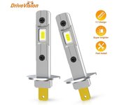 2 piezas de bombilla LED H1 faro LED diseño de tamaño mini inalámbrico sin ventilador para coche lámpara LED CSP chips 13000LM blanco 6000K Blanco ...