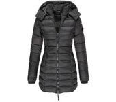 Chaquetas de algodón cálido de invierno Capucha de longitud media Chaquetas de estilo delgado Gruesa Suelta Elegante Abrigo casual simple para muje...