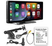 Monitor de reproductor de MP5 para automóvil de 10.26 pulgadas, Carplay y Android Auto GPS MAP Mirror Link Reproductor multimedia portátil Altavoce...