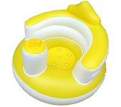 Silla inflable para bebés Prensa inflable Taburete de ducha infantil Protección de la columna vertebral Sofá de colchón de aire para bebés Amarillo