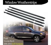Burlete de goma de las ventanas exteriores del coche de 4PCS para Toyota Rav4 US 2006-2012 tira de sellado de tira de presión impermeable Accesorio...