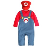 Super Mario Bros Baby Cosplay Crawling Suit Romper Mono Mario Luigi Cosplay Rojo 18-24M