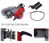 Motor de motor monocilíndrico de 2 tiempos de 49 cc para mini scooter de cross ATV Rojo