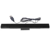 Barra de sensor cableado USB para receptor de señal de sensor de movimiento de rayos infrarrojos IR de reemplazo WII para Wii Syst Negro