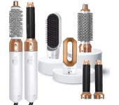 Moldeador de pelo Moldeador de aire con cepillo de aire caliente Secador de pelo Plancha (Platino) EU plug
