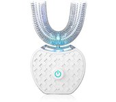 Cepillo de dientes eléctrico sónico automático de 360 grados U Tipo 4 modos Cepillo USB Carga de dientes Blanqueamiento de luz azul blanco sin caja