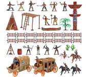 Juguetes Niños Vaquero Juguete Muñeca Nativa Americana Indios Playset Western Action Figures Wild West Playset