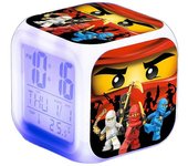 Ninjago Led Digital Alarm Clock 7 Colorida decoración de lámpara de dormitorio con luz nocturna con tiempo, temperatura, alarma, fecha para regalos...