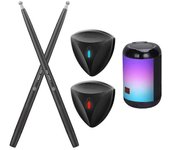 Tambor de aire electrónico portátil Tambor somatosensorial con baqueta Instrumentos musicales de tambor electrónico para niños principiantes-C Negro