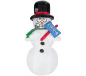 Muñeco de nieve inflable de 180 cm, figura de Navidad temblando, figura de decoración navideña con luz led
