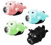 Luz de bicicleta recargable por USB con campana de cuerno de vaca para niños - Luz delantera y accesorio de bicicleta verde