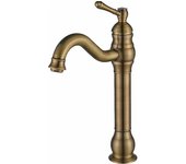 Grifo de baño de latón antiguo, grifo de lavabo giratorio alto de 360 grados, grifo de lavabo retro, grifo mezclador monomando, grifo de baño, caño...