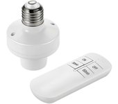 E26 E27 Portalámparas de enchufe de luz de control remoto inalámbrico 20M Base ON/Off Rango de enchufe de interruptor inteligente Blanco