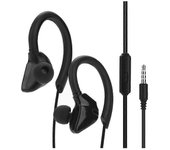Auriculares con cable deportivos Auriculares a prueba de sudor en el oído Ejercicio Entrenamiento Gimnasio Auriculares Negro