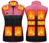 Chaleco calefactable para mujer Cazador Chalecos de motor Chaqueta calefactora de invierno sin Battery_A05 Rosa XX-Large