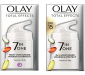 Olay Total Effects Crema Facial Día y Noche Hidratante 2 x 37ml
