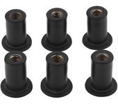 Forever Juego De Tuercas De Goma M4 Métricas De Kayak Accesorios De Rosca Interna Para Barcos, Canoas, Motocicletas, Autos (Juego De 6 Piezas)