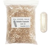 1000pcs Tamaño estándar 00 # 0 # 1 # Cápsulas vacías Cápsulas transparentes de gelatina dura hueca Cápsulas separadas transparentes unidas -csn 0 1...